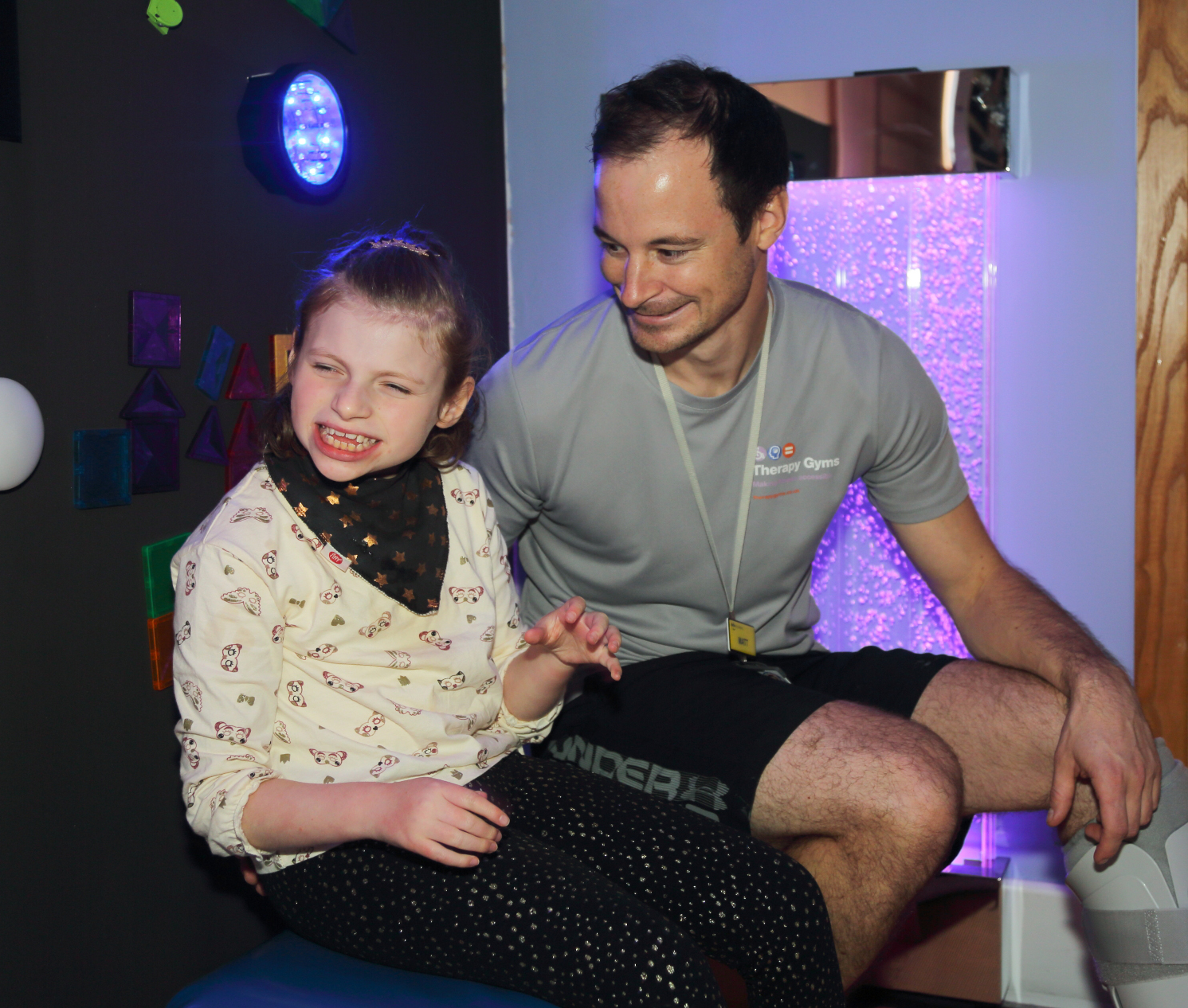SEND sensory gym open room with colorful autism-friendly equipment and safe play areas for children with ADHD and special needs